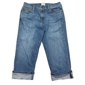 Signature Levi Strauss Capri Jeans‎ Cuffed Hem Denim Blue Size 6 Fits 29" Grunge